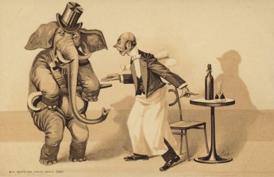 Camarero sirve a un elefante de English School