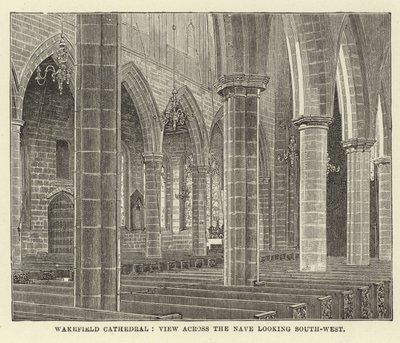 Catedral de Wakefield, vista a través de la Nave mirando al suroeste de English School