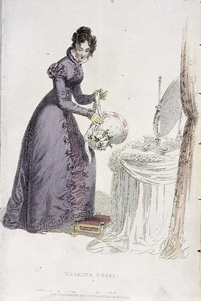 Vestido de paseo, lámina de moda de Ackermann