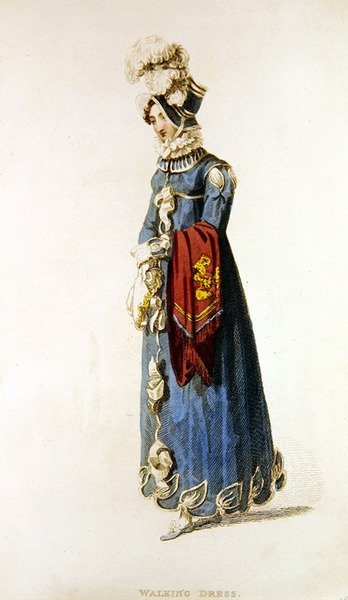 Vestido de paseo, lámina de moda de Ackermann