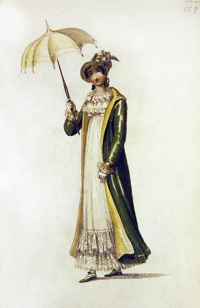 Vestido de paseo, lámina de moda de Ackermann