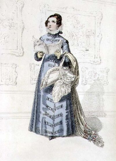 Vestido de paseo, lámina de moda de Ackermann