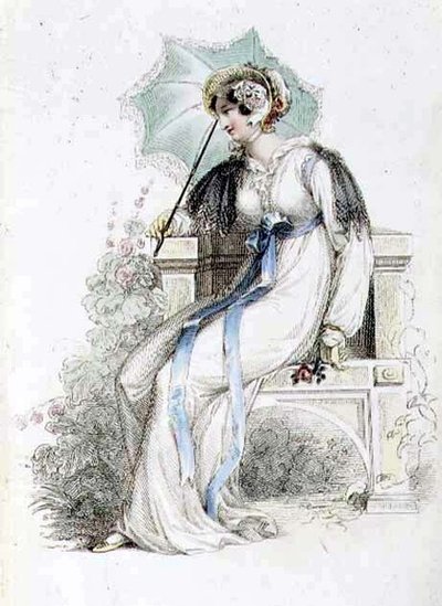 Vestido para caminar, lámina de moda de Ackermann