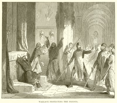 Wallace protegiendo a los sacerdotes de English School