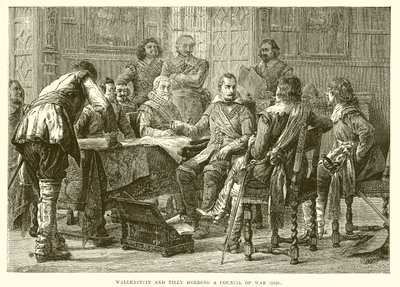 Wallenstein y Tilly celebrando un consejo de guerra (1626) de English School