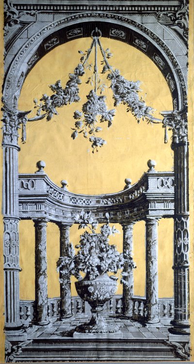 Papel Tapiz, c.1790 Impresión en claroscuro de bloque de madera, de Bourton-on-the-Water de English School