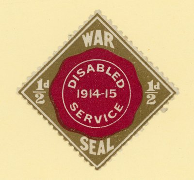 Sello de guerra - servicio para discapacitados 1914-1915 de English School