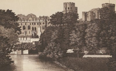Castillo de Warwick (litografía) de English School
