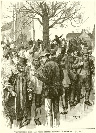 Huelga de los trabajadores agrícolas de Warwickshire: Reunión en Whitnash de English School