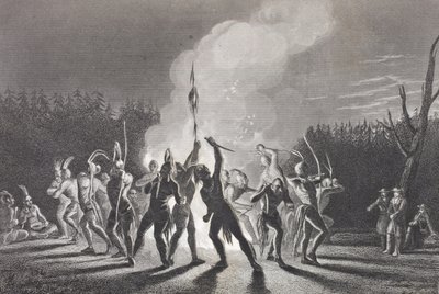 Washington y Fairfax en una danza de guerra india, 1748, de 