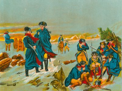 Washington y Lafayette en Valley Forge de English School