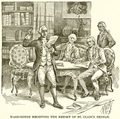 Washington recibiendo el informe de la derrota de St. Clair de English School