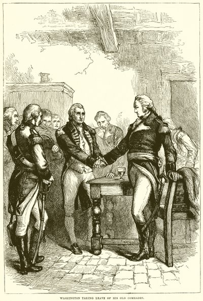 Washington despidiéndose de sus viejos camaradas de English School