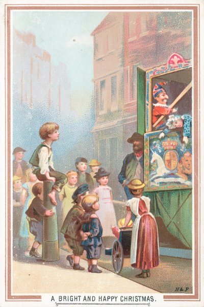 Viendo un espectáculo de Punch y Judy de English School