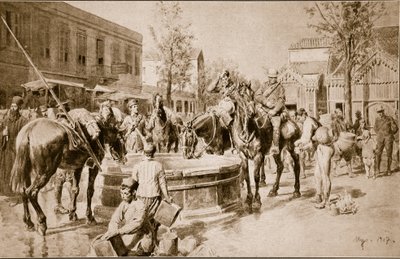 Agua para hombre y bestia: una escena típica en Salónica, 1914-19 de English School