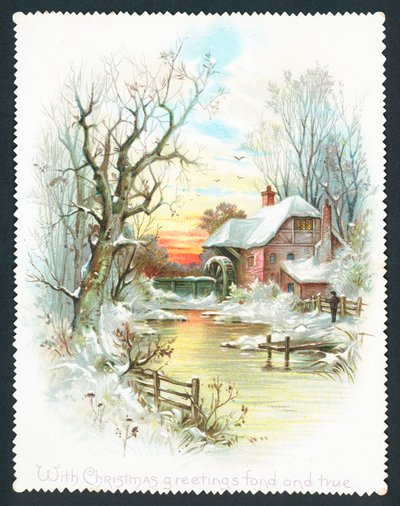 Molino de agua junto al río de English School