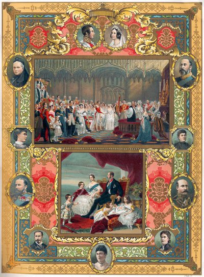 Boda de la reina Victoria de Inglaterra y el príncipe Alberto en 1840 (impresión) de English School