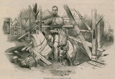 La estatua de Wellington como apareció en junio de 1846 de English School