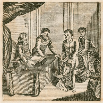 Galés pagando un tributo de cabezas de lobos al rey Edgar de English School