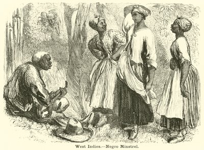 West Indies, Negro Minstrel (grabado) de English School
