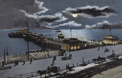 West Pier, Brighton, Sussex (litografía en color) de English School
