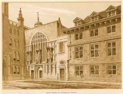 Frente oeste de la Capilla del Guildhall, Londres de English School