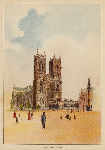Abadía de Westminster (litografía en color) de English School