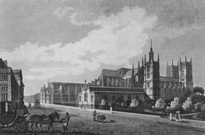 Abadía de Westminster, con las nuevas mejoras (grabado) de English School