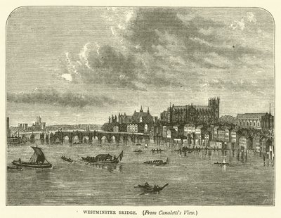 Puente de Westminster, desde la Vista de Canaletti de English School