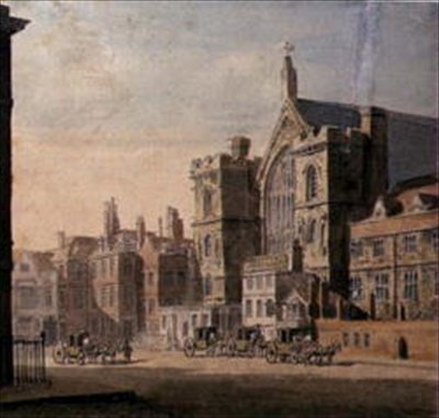 Westminster Hall y New Palace Yard, c.1808 de English School