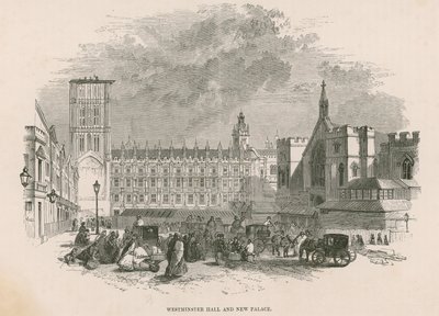 Salón de Westminster y nuevo Palacio de Westminster, Londres de English School