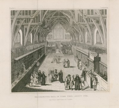 Westminster Hall en tiempo de término, alrededor de 1770 de English School