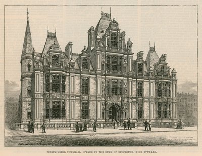 Ayuntamiento de Westminster, inaugurado por el Duque de Buccleuch, Alto Mayordomo de English School