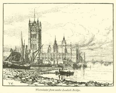 Westminster desde debajo del Puente de Lambeth de English School
