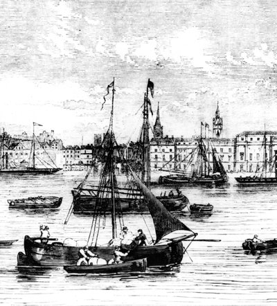 Muelles en el río Támesis, del muelle de Nicholson a la Casa de Aduanas de English School
