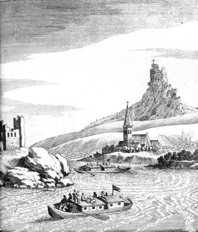 Remolino en el Danubio, de Un Relato de Varios Viajes por Edward Browne, publicado en 1677 de English School