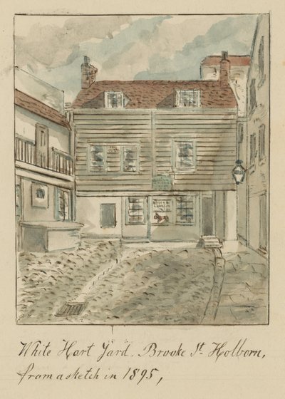 White Hard Yard, Brooke Street, Holborn, Londres, de un boceto en 1895 de English School