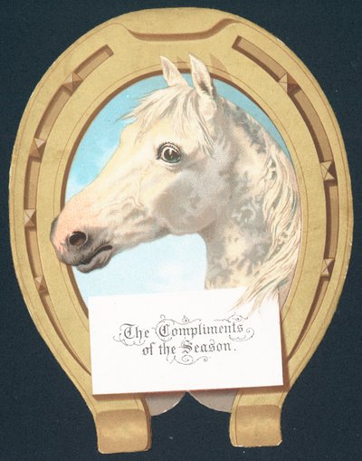Caballo blanco y herradura de English School