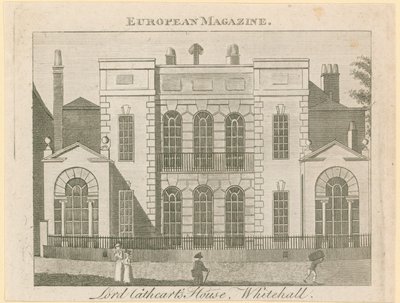 Corte o Patio de Whitehall, Casa Vanbrugh, demolida en 1898 de English School