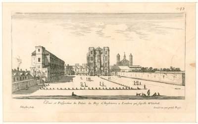 Whitehall. Grabado por Israel Silvestre, 1640 de English School