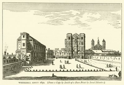 Whitehall alrededor de 1650, de una copia de Smith de una impresión rara de Israel Silvestre de English School