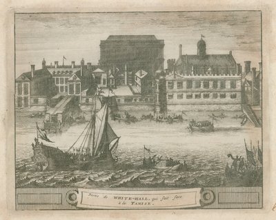 Whitehall desde el río Támesis de English School