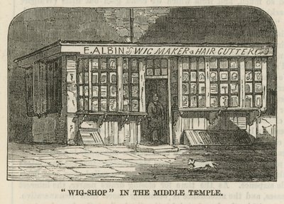 Tienda de pelucas en el Middle Temple de English School