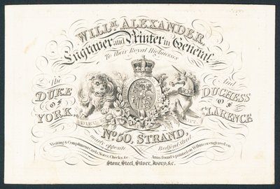 William Alexander, grabador e impresor general de sus altezas reales de English School