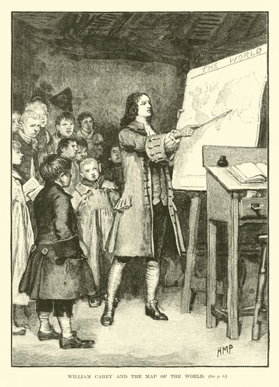 William Carey y el mapa del mundo de English School