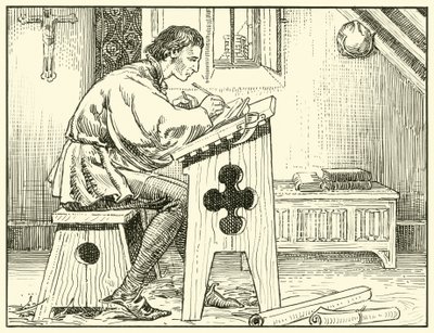 William Evesham escribiendo de English School