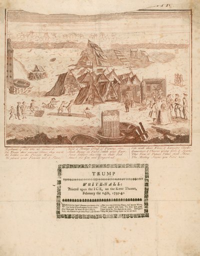 Recuerdo de la Feria de Hielo de William Hogarth de English School