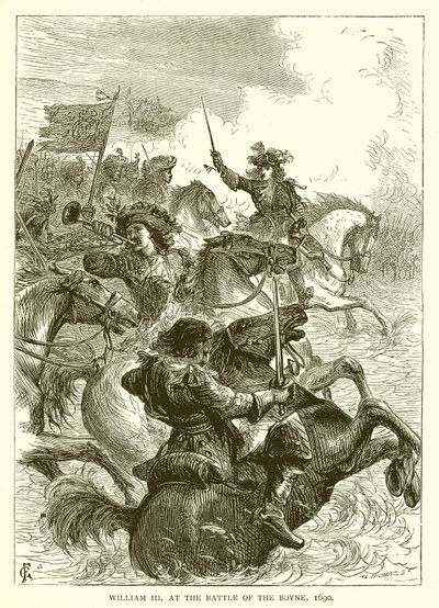 Guillermo III en la Batalla del Boyne, 1690 de English School