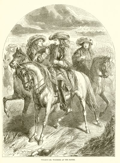 Guillermo III herido en el Boyne de English School