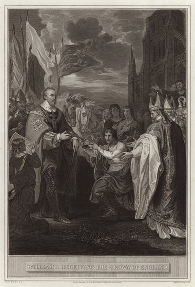 Guillermo I recibiendo la corona de Inglaterra de English School